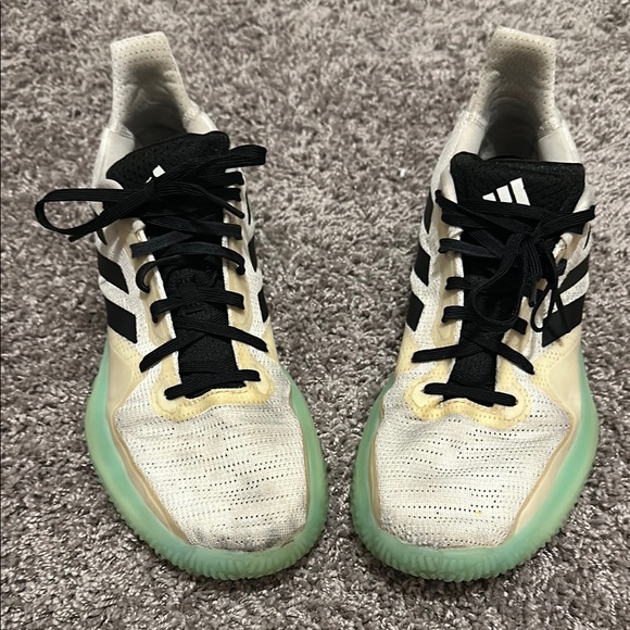 adidas Shoes - Adidas BOOST Women’s White/Black w/Green Soles Sneakers Lifting Exercise Sz 8.5